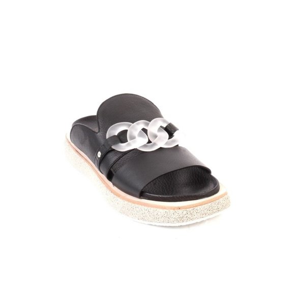 Laura Bellariva 7822 Black Leather Platform Sandals - Picture 1 of 8